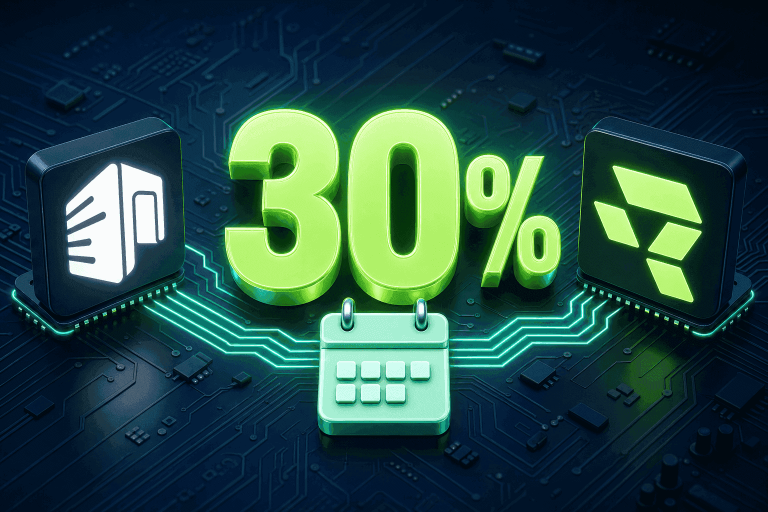 LLM Gateway and Runware logos beside a large 30% and a one-month calendar, announcing the launch discount